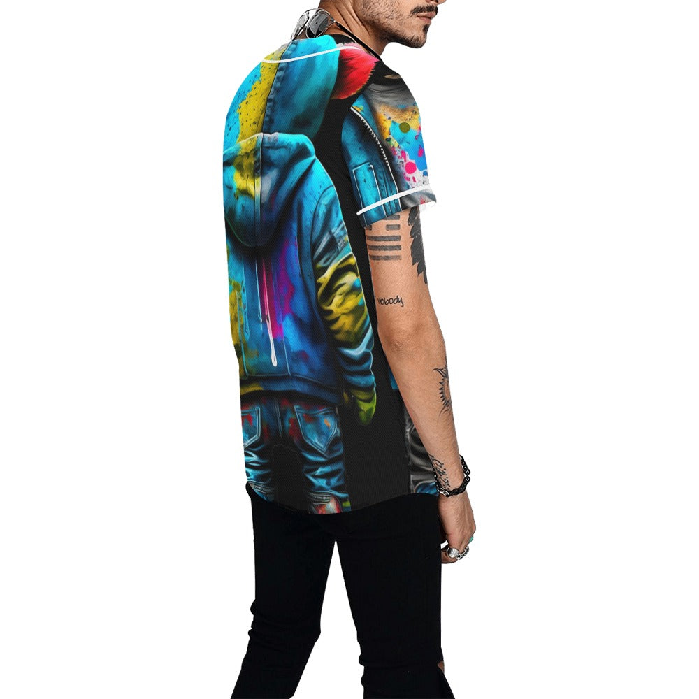 Baseball Jersey Mystery Drip All Over Print for Men